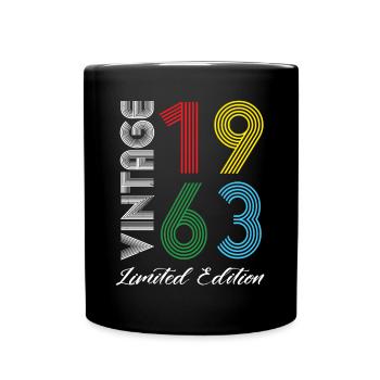 Vintage 1963 Vintage Geburtstag Retro Vintage - Tasse einfarbig - Schwarz - Vorne