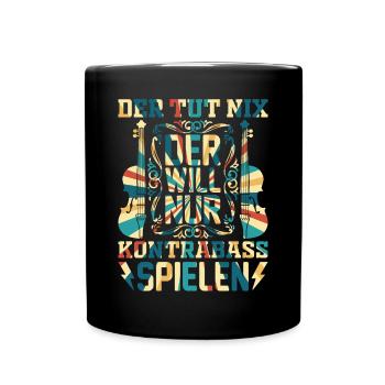 Double Bass Player - Funny Double Bassist - Tasse einfarbig - Schwarz - Vorne