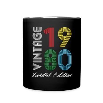 Vintage 1980 Vintage Birthday Retro Vintage - Full Colour Mug - black - Front
