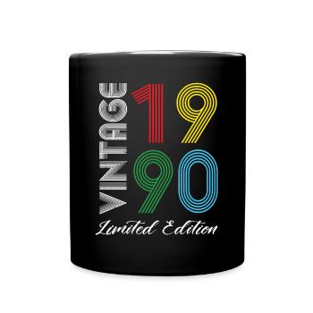 Vintage 1990 Vintage Geburtstag Retro Vintage - Tasse einfarbig - Schwarz - Vorne