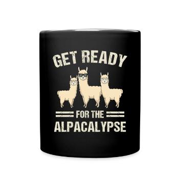 Get Ready For The Alpacalypse Camelid Mammal Lama - Full Colour Mug - black - Front