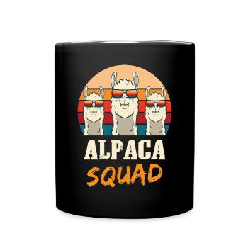Alpaca Squad Camelid Mammal Alpaca Animal Llama - Tasse einfarbig - Schwarz - Vorne