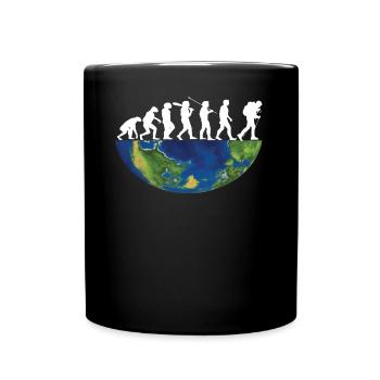 Wandern Zubehör Wanderer Motiv - Tasse einfarbig - Schwarz - Vorne