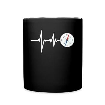 Wandern Zubehör Wanderer Motiv - Tasse einfarbig - Schwarz - Vorne