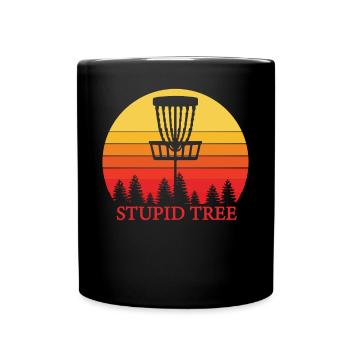 Dumb Tree Flying Disc Golf Frisbee Hobby - Full Colour Mug - black - Front