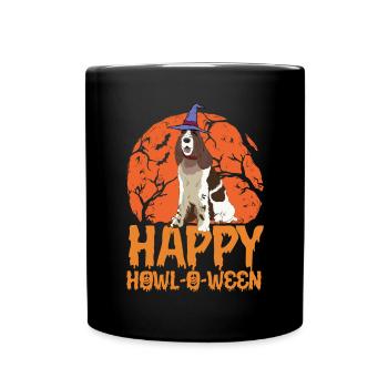 English Springer Spaniel Hund - Tasse einfarbig - Schwarz - Vorne