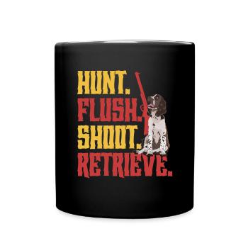 English Springer Spaniel Hund - Tasse einfarbig - Schwarz - Vorne