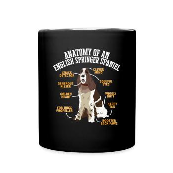 English Springer Spaniel Hund - Tasse einfarbig - Schwarz - Vorne