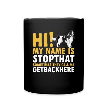 English Springer Spaniel Hund - Tasse einfarbig - Schwarz - Vorne