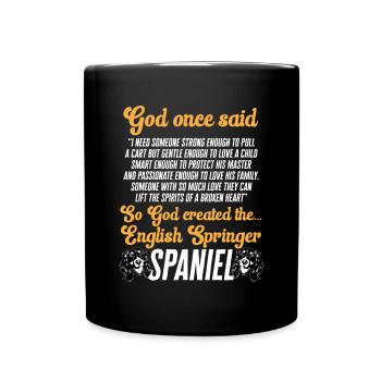 English Springer Spaniel Hund - Tasse einfarbig - Schwarz - Vorne