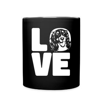 English Springer Spaniel Hund - Tasse einfarbig - Schwarz - Vorne