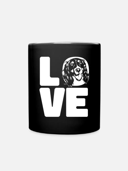 English Springer Spaniel Hund - Tasse einfarbig - Schwarz
