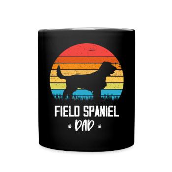 Field Spaniel Papa Retro Vintage - Mug uni - noir - Devant