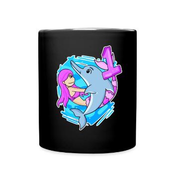 Fille de 1 an - Inscription à l’école Mermaid - Mug uni - noir - Devant