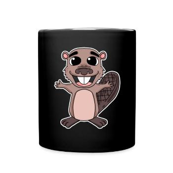 Beaver Rodent Animal - Full Colour Mug - black - Front