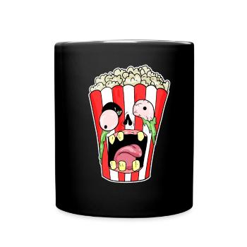 Popcorn Zombie Horror - Tasse einfarbig - Schwarz - Vorne