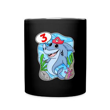 3 Jahre alt - 3. Geburtstag mit Tier Motiv - Tasse einfarbig - Schwarz - Vorne