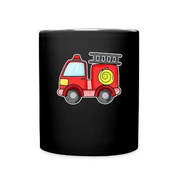 Fire Brigade Car Motive - Full Colour Mug - black - Front