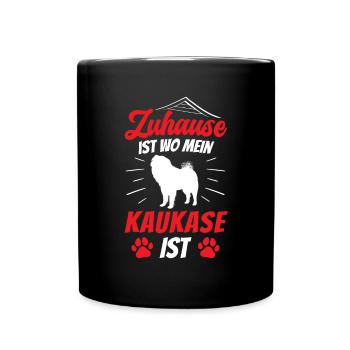Owtscharka ist Zuhause Kaukasischer Owtscharka - Tasse einfarbig - Schwarz - Vorne