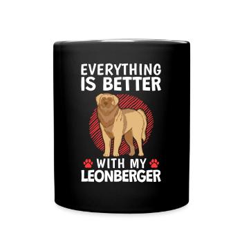 Everything is better with my Leonberger - Full Colour Mug - black - Front