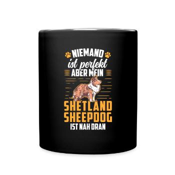 Shetland Sheepdog ist perfekt britischer Sheepdog - Tasse einfarbig - Schwarz - Vorne