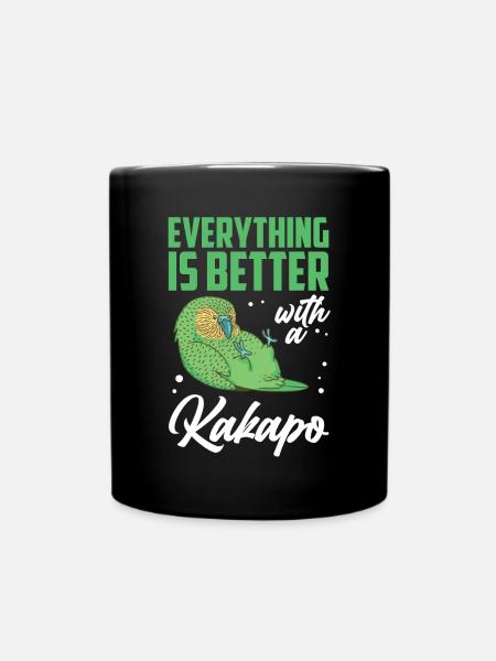 Alles besser mit Kakapo flugunfähiger Kakapo - Tasse einfarbig - Schwarz