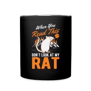 Rat Gift Rat domestique Rat Propriétaire - Mug uni - noir - Devant