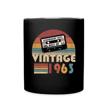 60. Geburtstag Jahrgang 1963 Best of 1963 - Tasse einfarbig - Schwarz - Vorne