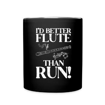 Flöte - Tasse einfarbig - Schwarz - Vorne