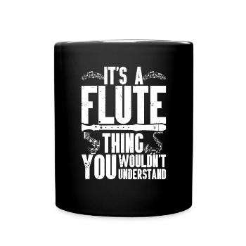 Flöte - Tasse einfarbig - Schwarz - Vorne
