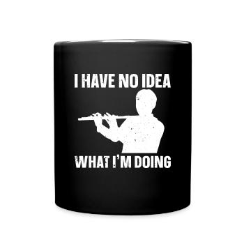 Flöte - Tasse einfarbig - Schwarz - Vorne