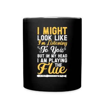 Flöte - Tasse einfarbig - Schwarz - Vorne