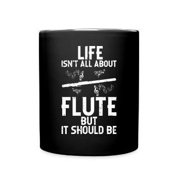 Flöte - Tasse einfarbig - Schwarz - Vorne