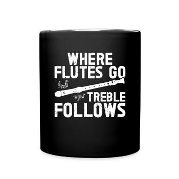 Flöte - Tasse einfarbig - Schwarz - Vorne