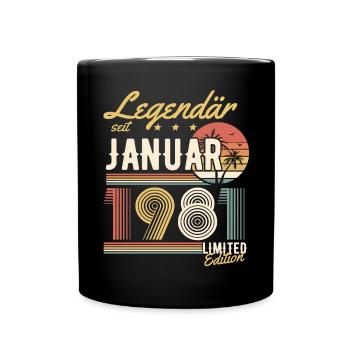 Cadeau d’anniversaire légendaire depuis janvier 1981 - Mug uni - noir - Devant