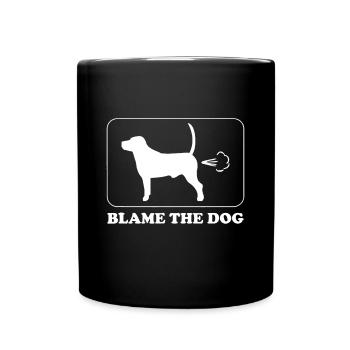 Blame the Dog - Funny Dog Fart - Dog Owner - Full Colour Mug - black - Front