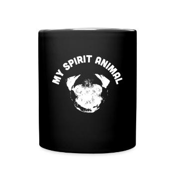 My Spirit Animal Pug - Drôle de maman de chien et de chien Dadpu - Mug uni - noir - Devant