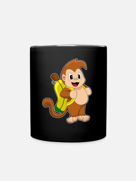 Monkey Banana - Full Colour Mug - black