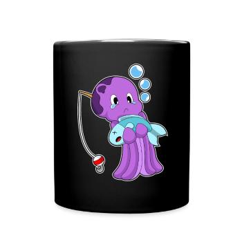 Pêche au poisson pêcheur pieuvre - Mug uni - noir - Devant