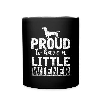 Drôle de chien Weenie fier d’avoir un petit dac de saucisse - Mug uni - noir - Devant