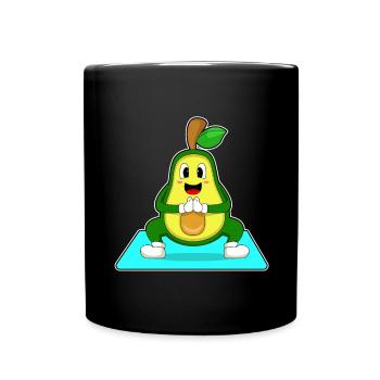 Avocado Yoga Fitness Gymnastics - Full Colour Mug - black - Front