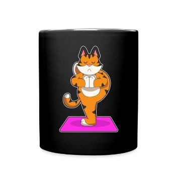 Tiger Yoga Fitness Meditation - Tasse einfarbig - Schwarz - Vorne