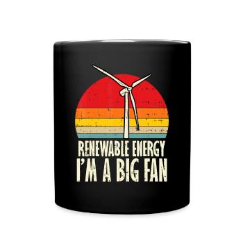 Énergie renouvelable Im A Big Fan Cadeau rétro du Jour de la Terre - Mug uni - noir - Devant