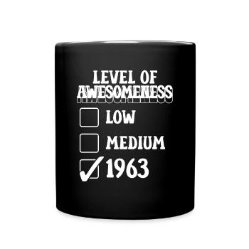 Niveau d’émerveillement 1963 Cadeau du 60e anniversaire - Mug uni - noir - Devant