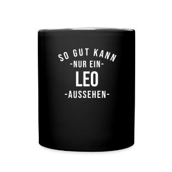 Leo Name Spruch Geschenk Vorname Leo - Tasse einfarbig - Schwarz - Vorne