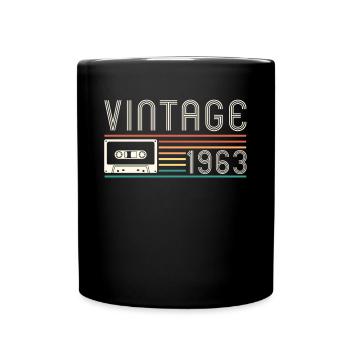 Vintage Cassette 1963 60th Birthday Shirt - Mug uni - noir - Devant