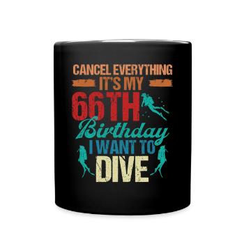 66 Year Old Scuba Diver Birthday Idea Snorkeling - Tasse einfarbig - Schwarz - Vorne