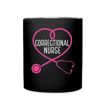 Infirmière correctionnelle stéthoscope Appréciation Cœur - Mug uni - noir - Devant
