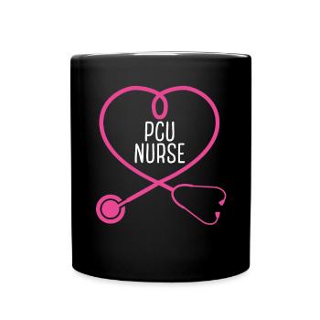 PCU Nurse Stethoscope Appreciation Heart - Tasse einfarbig - Schwarz - Vorne