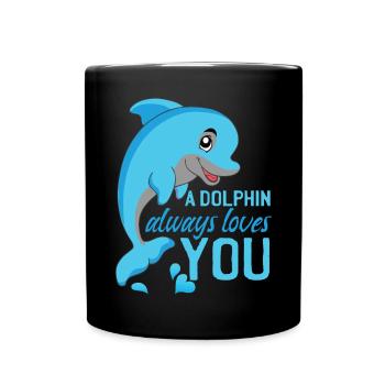 Un dauphin vous aime toujours - Mug uni - noir - Devant